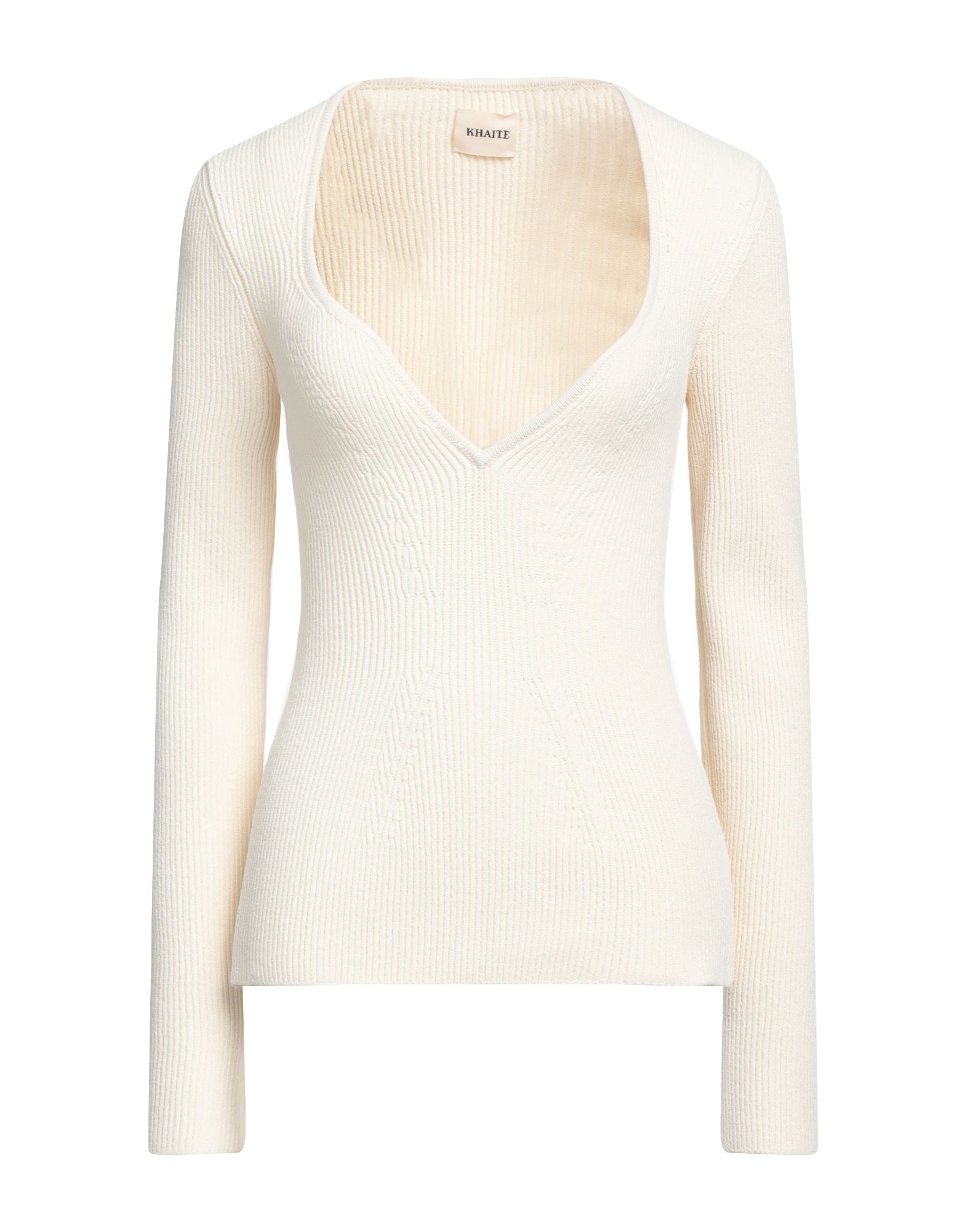 Khaite Maddy Ribbed-knit Sweater In White