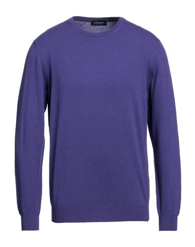 Drumohr Man Sweater Dark Purple Size 42 Wool, Cashmere, Silk