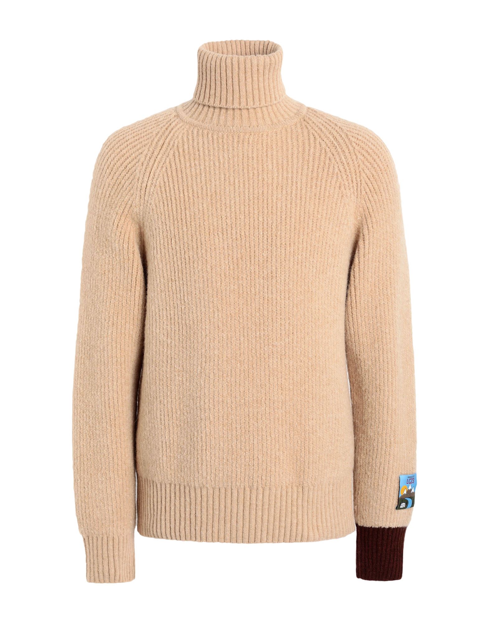 Shop Lc23 Turtleneck Sweater Man Turtleneck Beige Size M Acrylic, Polyamide, Synthetic Fibers, Wool, Moha