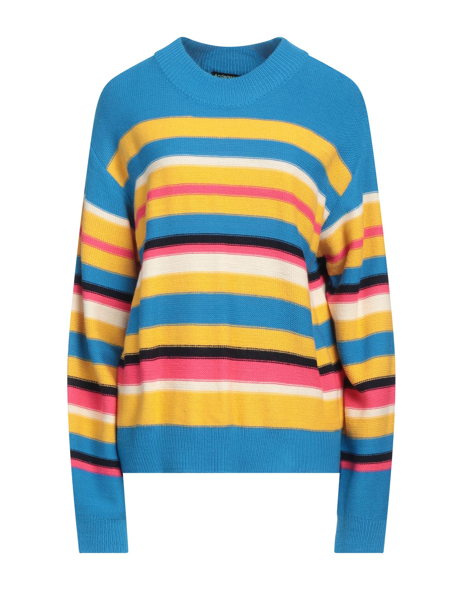 Andersson Bell Blue/yellow crew-neck sweater