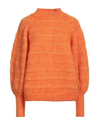 Shop Only Woman Turtleneck Orange Size L Recycled Polyester, Polyester, Acrylic, Wool