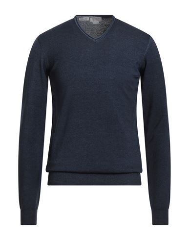 Seventy Venezia Sergio Tegon Man Sweater Navy Size M Virgin Wool, Elastane In Blue