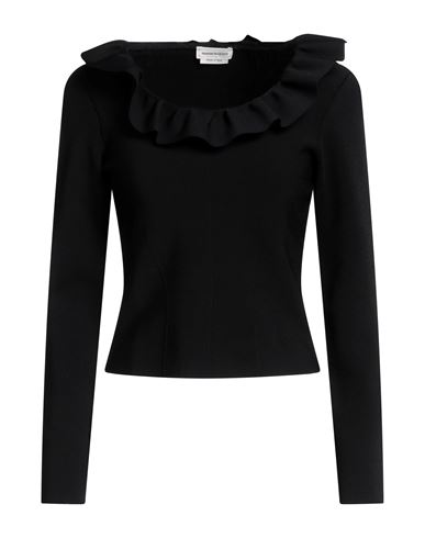 Alexander Mcqueen Woman Sweater Black Size M Viscose, Polyamide, Polyester, Elastane