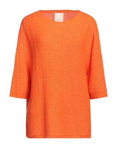 Compagnia Italiana Woman Sweater Orange Size L Cotton, Polyamide