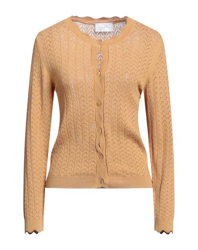 Soallure Woman Cardigan Camel Size S Viscose, Polyamide In Neutral