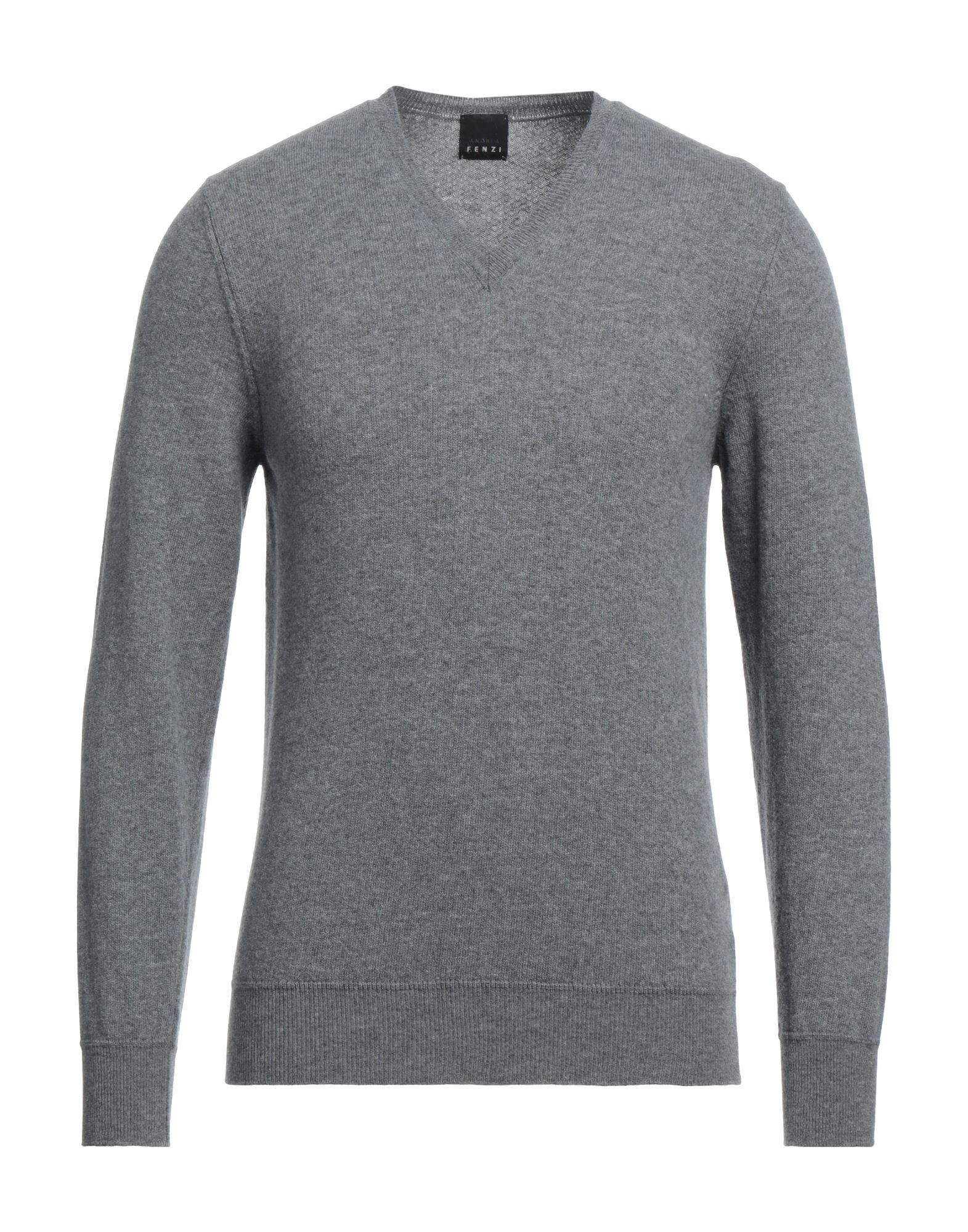 Shop Andrea Fenzi Man Sweater Grey Size 46 Geelong Wool