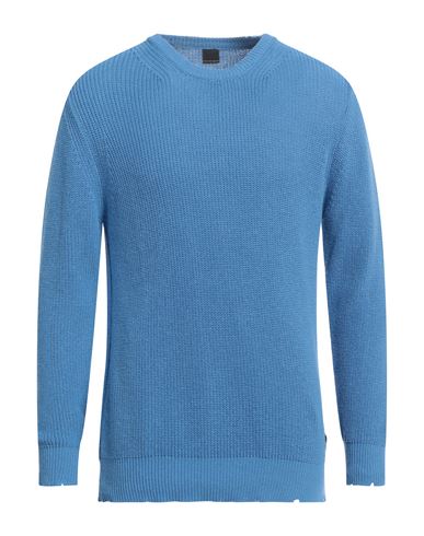 Why Not Brand Man Sweater Pastel Blue Size L Cotton, Acrylic