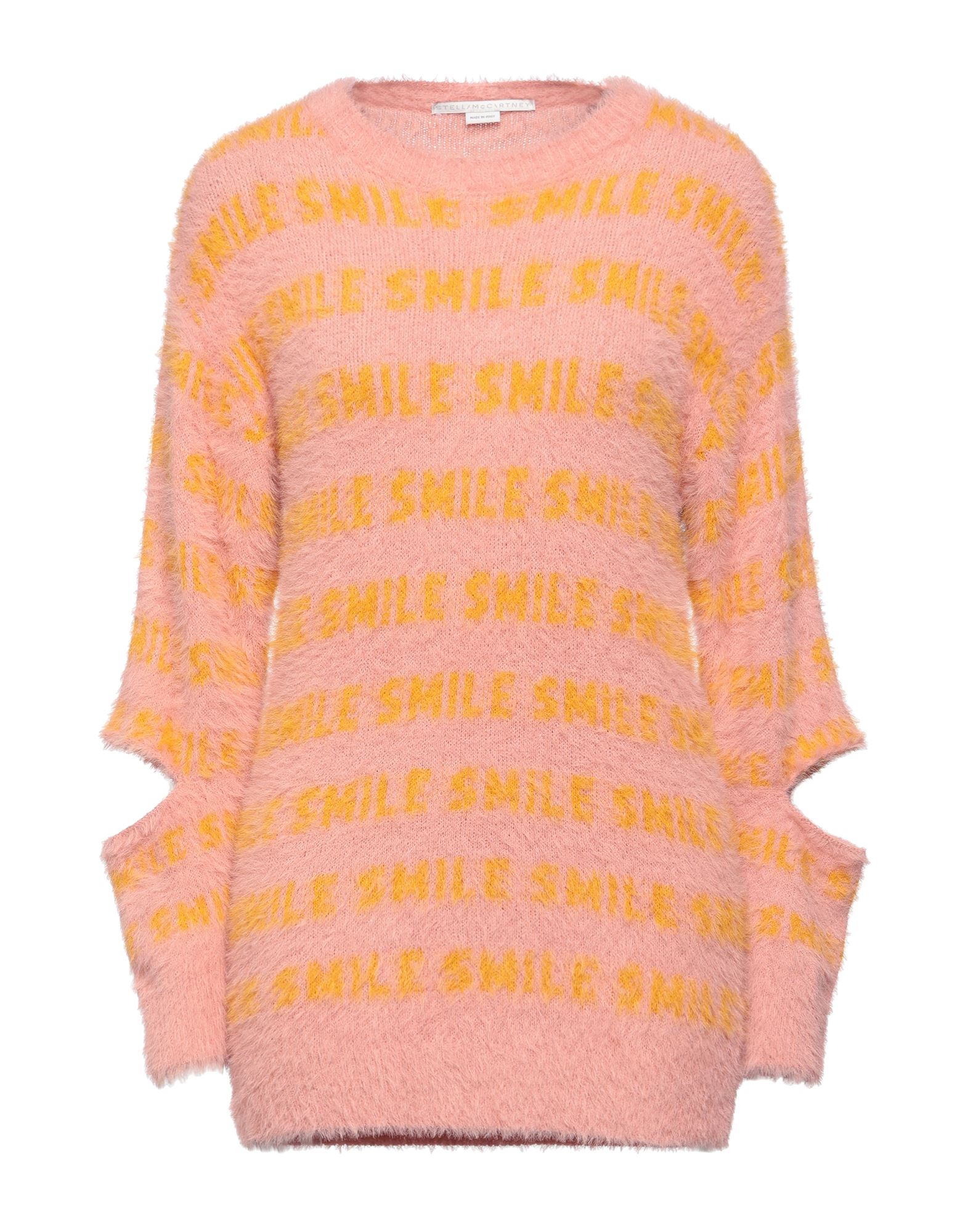 Stella Mccartney Cutout Brushed Intarsia-knit Sweater In Pink