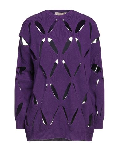 Valentino Woman Sweater Purple Size Xs Virgin Wool