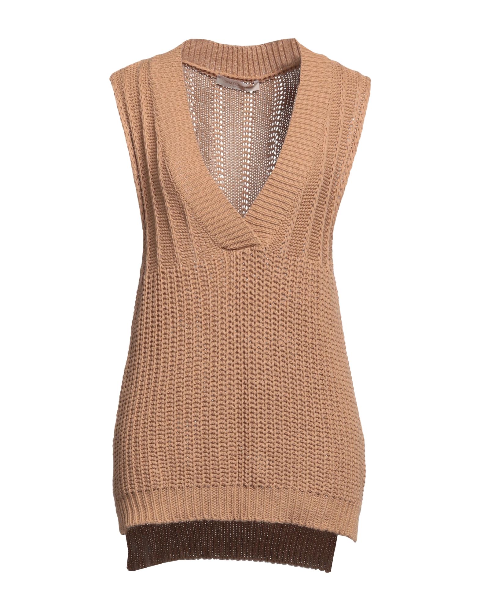 Shop Rinascimento Woman Sweater Camel Size M/l Cotton, Acrylic In Beige