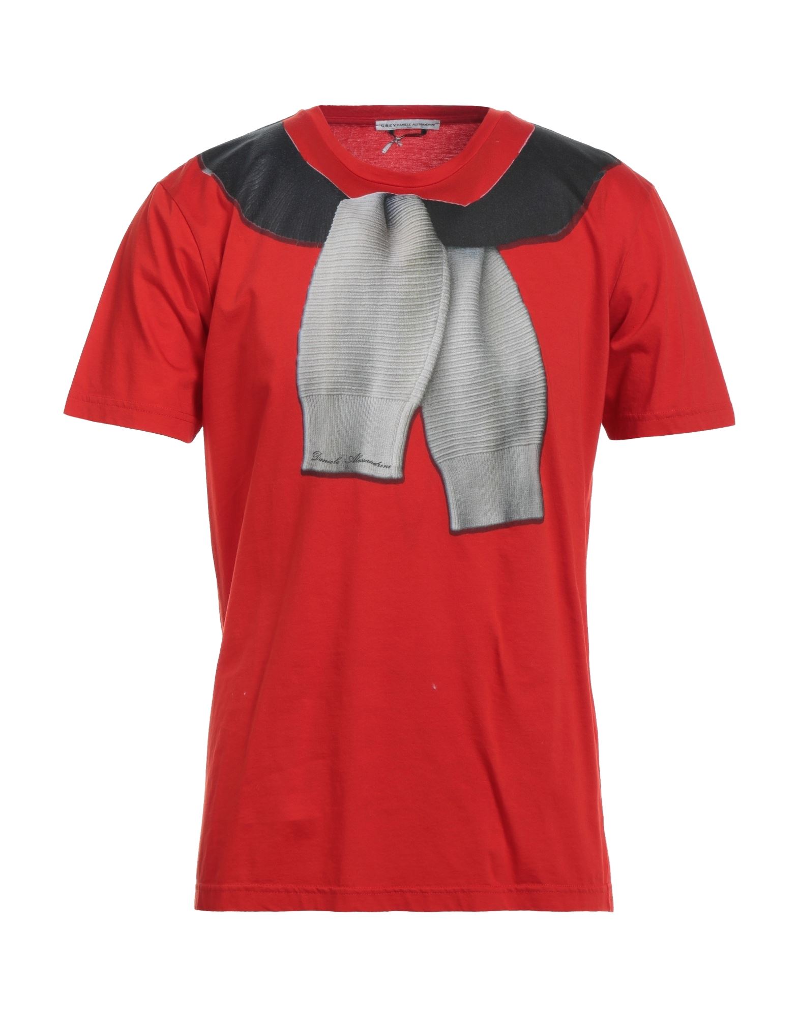 Grey Daniele Alessandrini T-shirts In Red