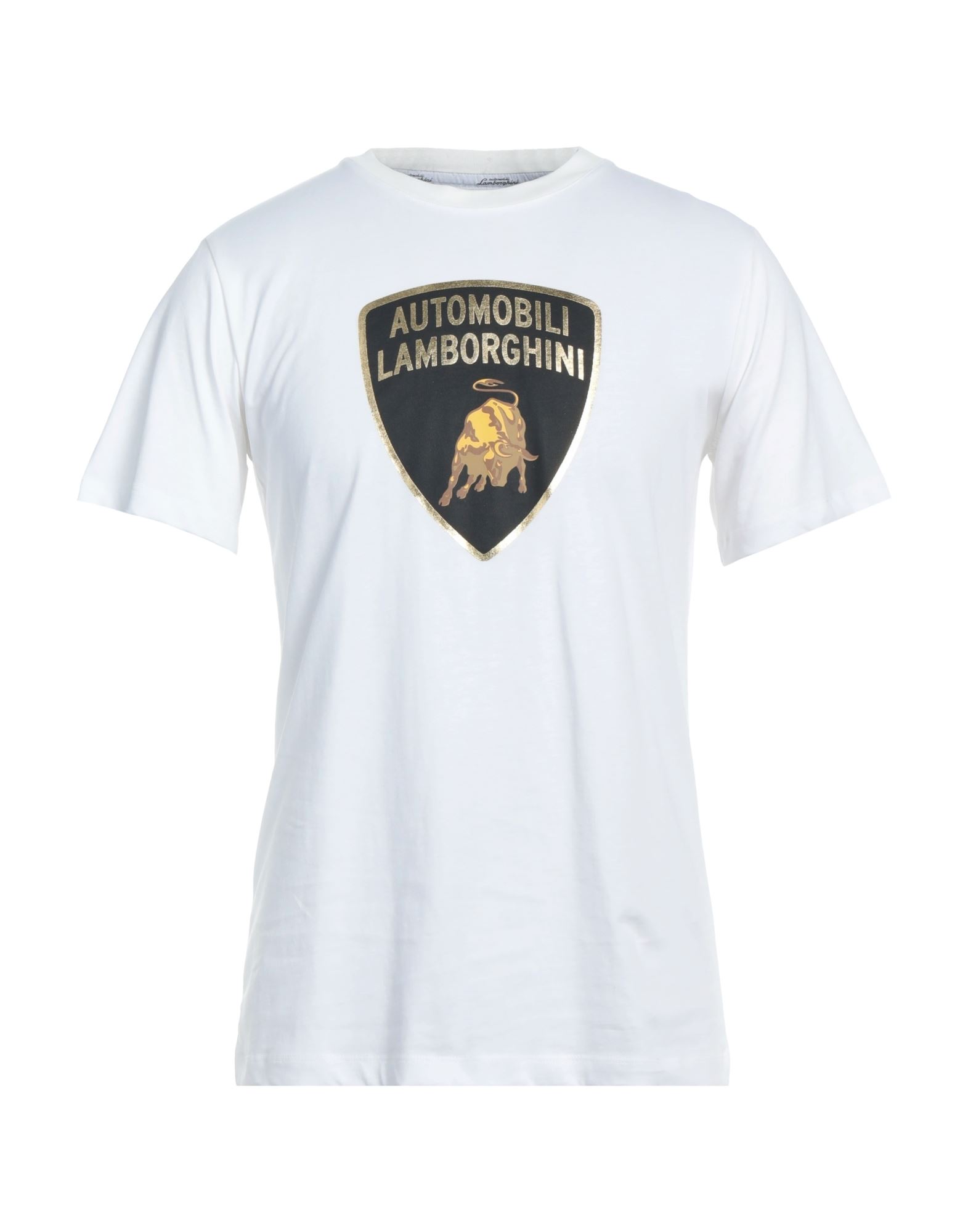 Automobili Lamborghini Isi White T-shirt With Laminated Shield Logo In White
