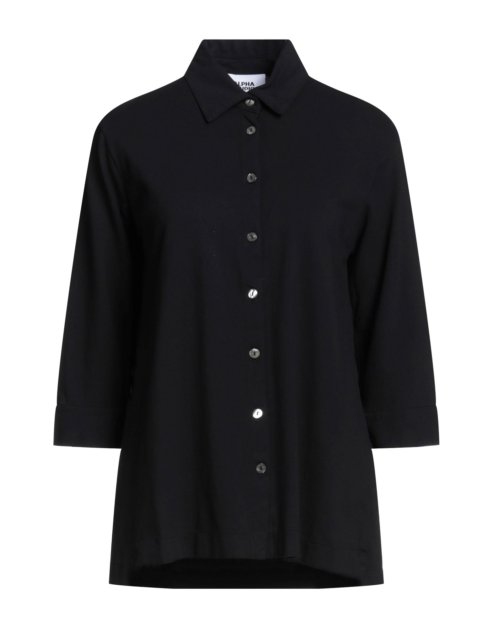 Shop Alpha Studio Woman Shirt Black Size 2 Cotton, Elastane