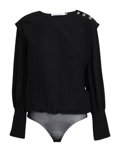 Space Simona Corsellini Woman Bodysuit Black Size 2 Silk, Polyamide, Elastane