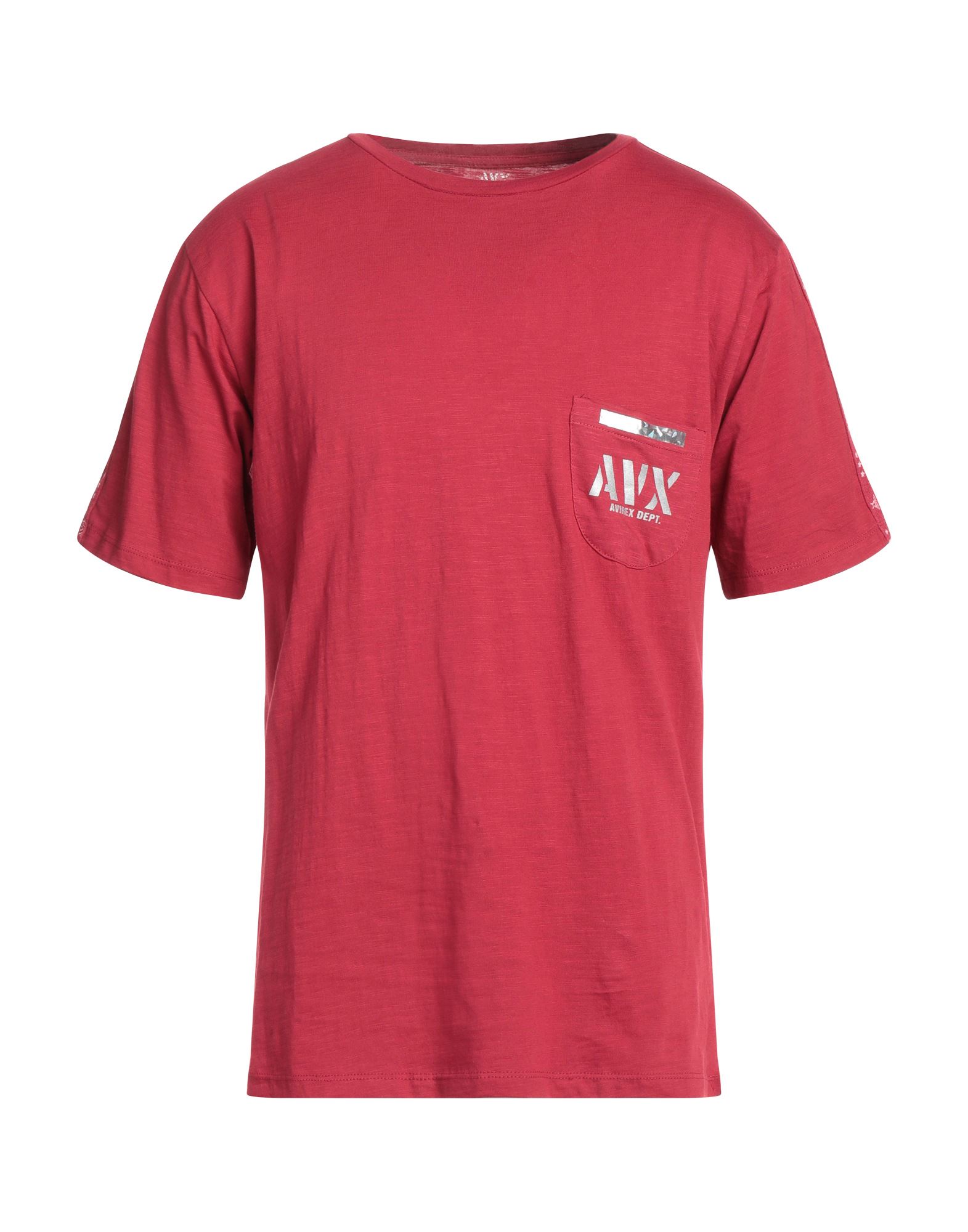 Shop Avirex Man T-shirt Brick Red Size Xl Cotton
