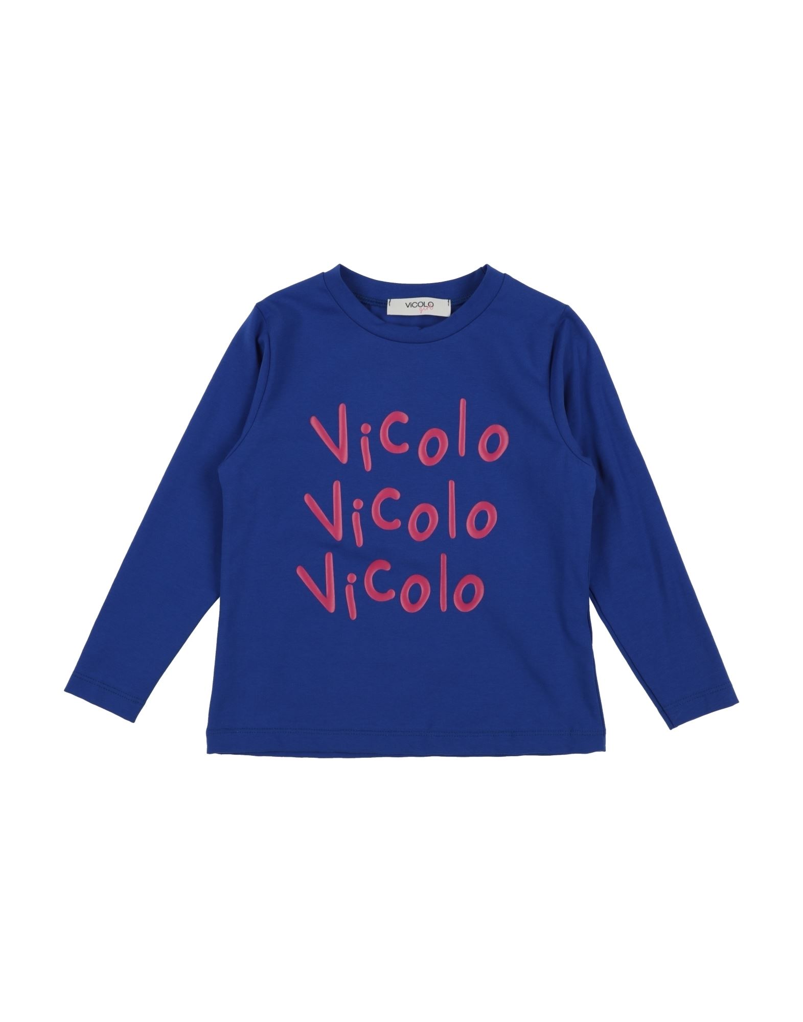 VICOLO VICOLO TODDLER GIRL T-SHIRT BLUE SIZE 6 COTTON, ELASTANE