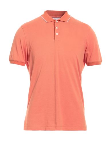 Brunello Cucinelli Man Polo Shirt Orange Size L Cotton