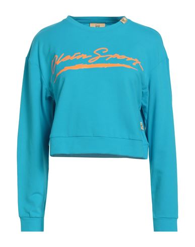 Plein Sport Woman Sweatshirt Azure Size L Cotton, Elastane