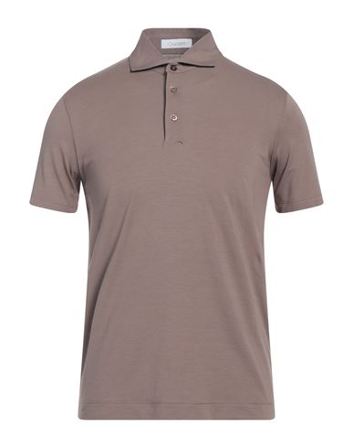 Cruciani Man Polo Shirt Light Brown Size 40 Cotton, Elastane In Beige