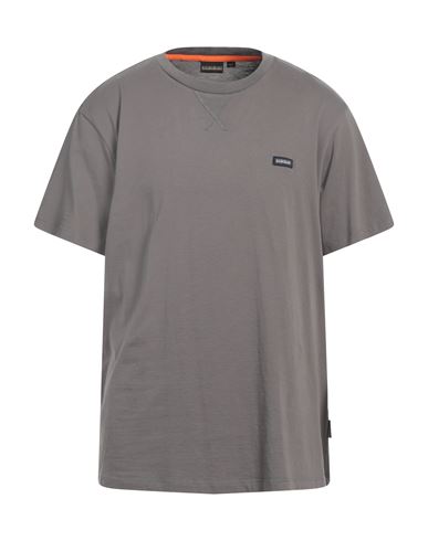 Napapijri Man T-shirt Lead Size 3xl Cotton In Gray