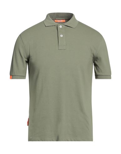 Suns Man Polo Shirt Military Green Size M Cotton, Elastane