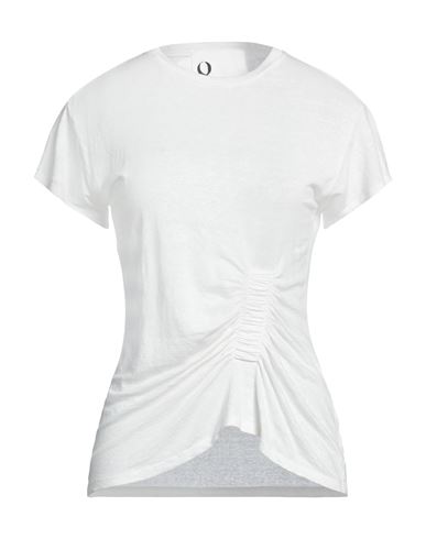 8pm Woman T-shirt Ivory Size M Linen, Elastane In White