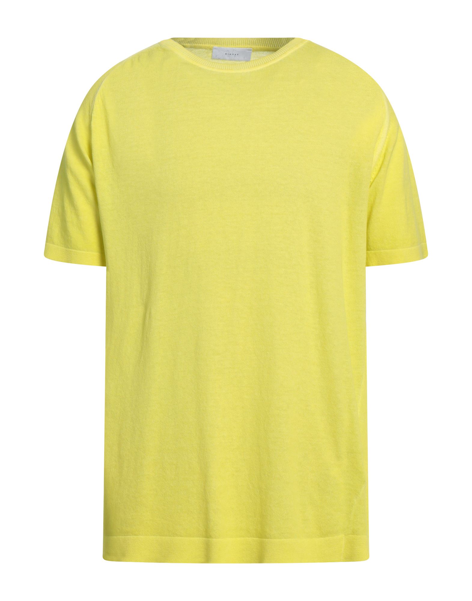 Shop Diktat Man Sweater Yellow Size Xxl Cotton