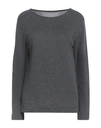 Majestic Filatures Woman T-shirt Grey Size 3 Cotton, Cashmere In Gray