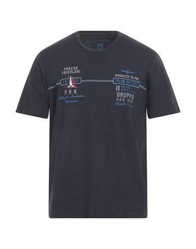 Aeronautica Militare Man T-shirt Midnight Blue Size Xxl Cotton, Elastane In Blue