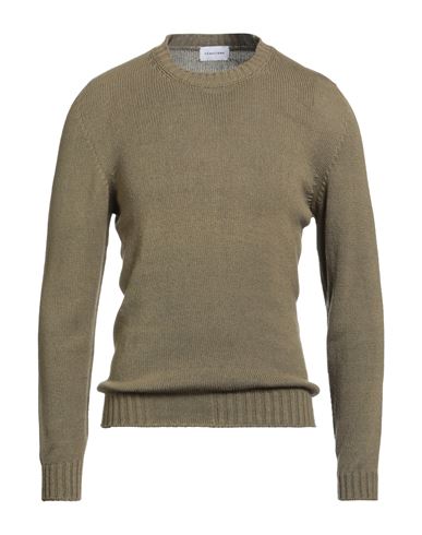 Scaglione Man Sweater Military Green Size M Silk In Multi