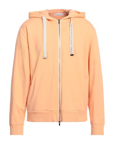 Daniele Fiesoli Man Sweatshirt Apricot Size M Cotton, Elastane In Orange