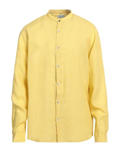 Alley Docks 963 Man Shirt Mustard Size Xxl Linen In Yellow