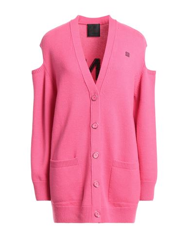 Givenchy Woman Cardigan Fuchsia Size Xs Wool, Cashmere, Viscose, Cotton, Polyester In Pink