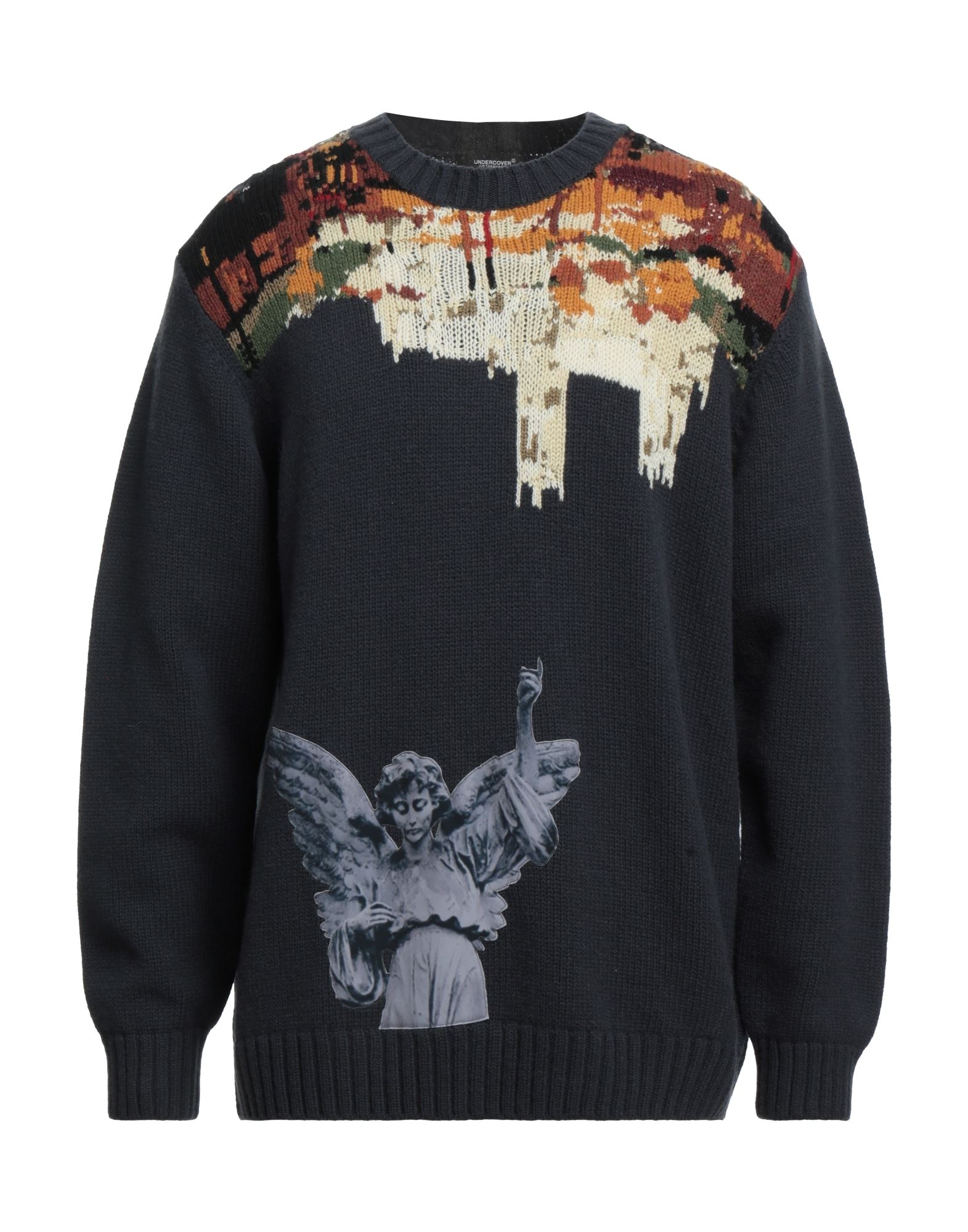Undercover Patterned Intarsia-knit Wool Jumper In Steel Grey