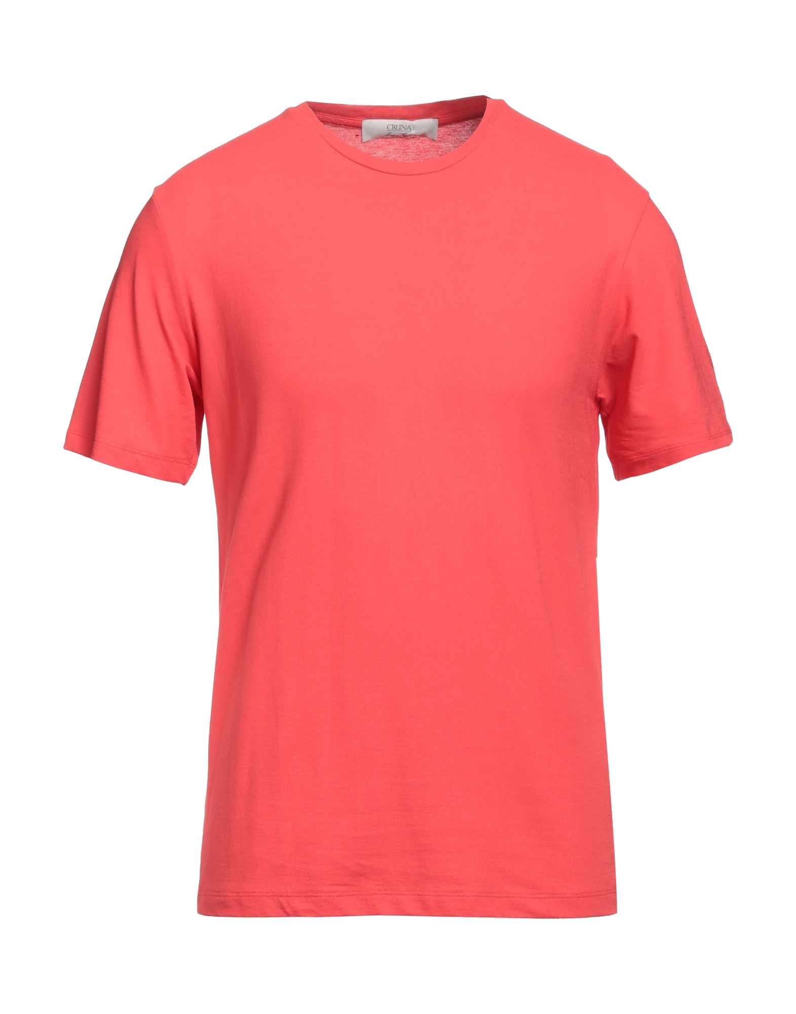Shop Cruna Man T-shirt Coral Size M Cotton In Red