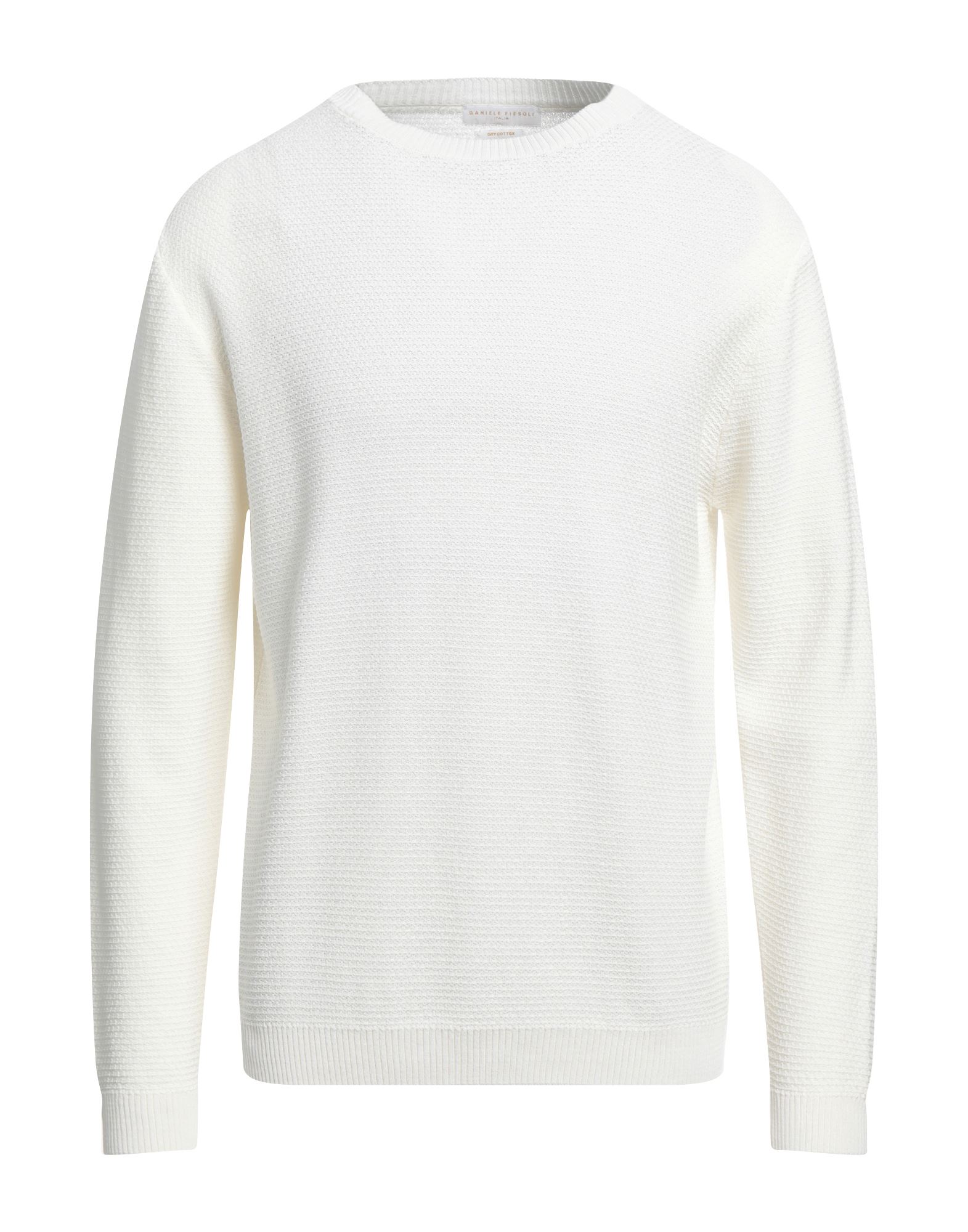 Shop Daniele Fiesoli Man Sweater Ivory Size Xl Cotton In White