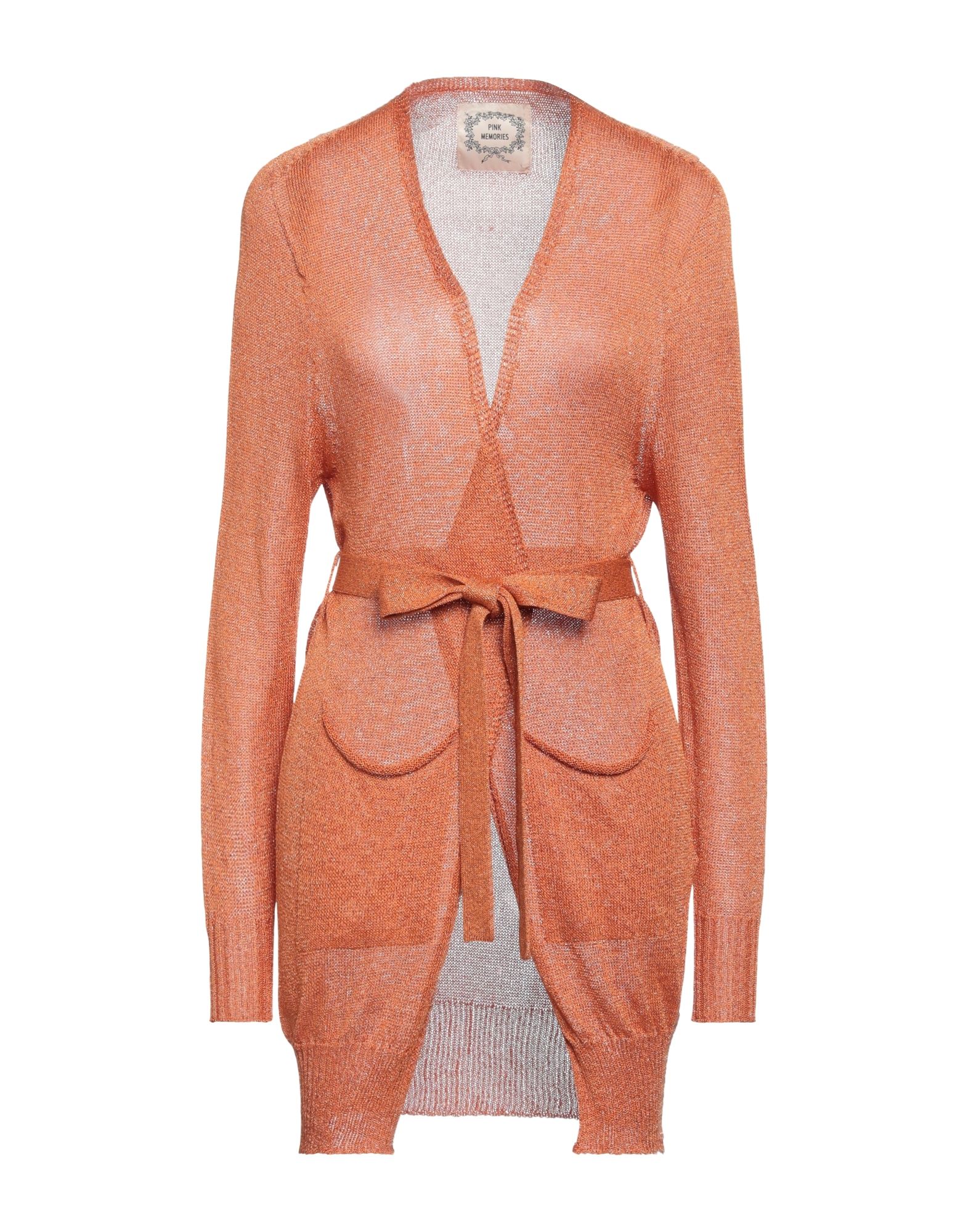 Shop Pink Memories Woman Cardigan Rust Size 10 Viscose, Polyamide, Metallic Fiber In Red