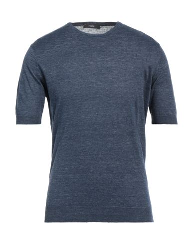 Eynesse Man Sweater Slate Blue Size 46 Linen, Cotton