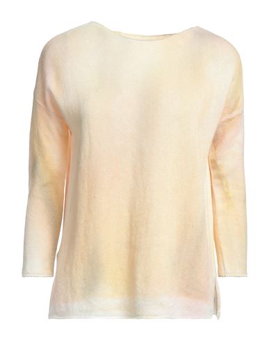 Base Milano Woman Sweater Sand Size 2 Linen, Cotton In Beige