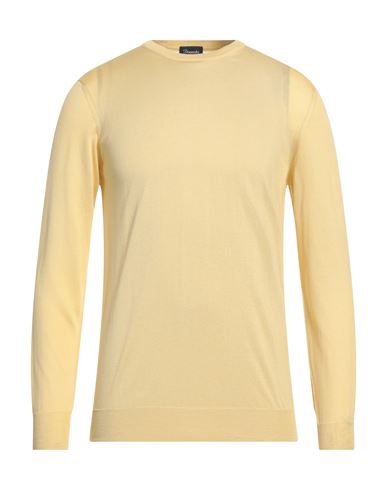 Drumohr Man Sweater Light Yellow Size 40 Silk