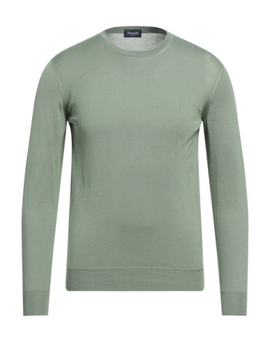 Drumohr Man Sweater Sage Green Size 36 Silk