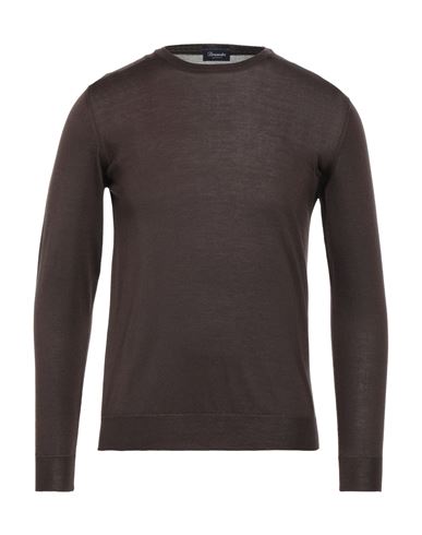 Drumohr Man Sweater Dark Brown Size 40 Silk