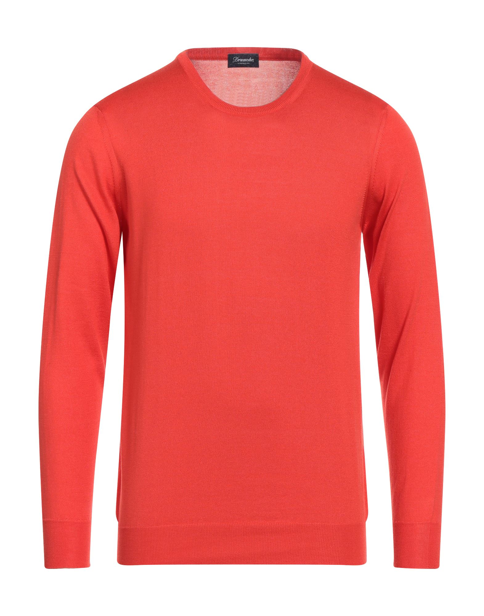 Drumohr Man Sweater Coral Size 42 Cotton In Red