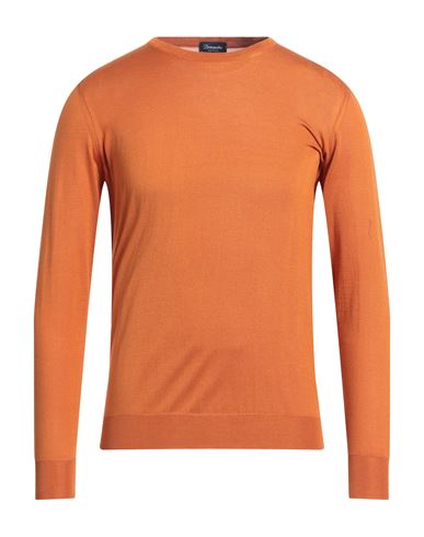 Drumohr Man Sweater Orange Size 40 Silk