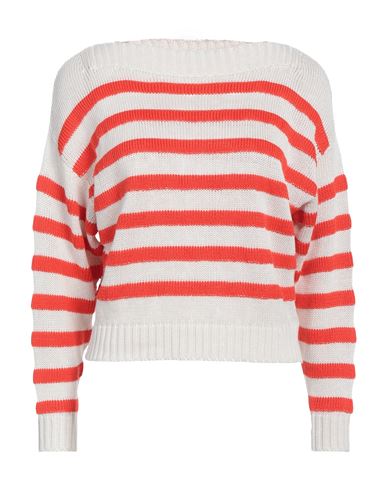 Zanone Woman Sweater Red Size 2 Linen, Cotton In White