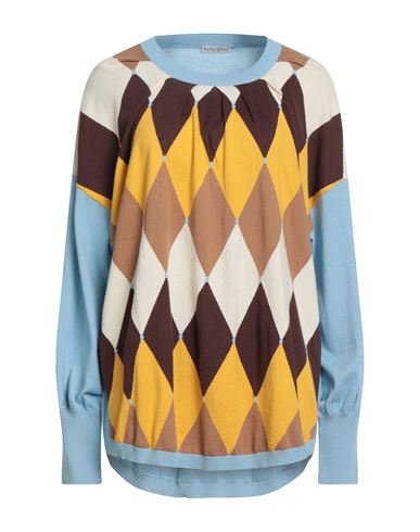 Ballantyne Woman Sweater Sky Blue Size 8 Cotton, Cashmere In Blue