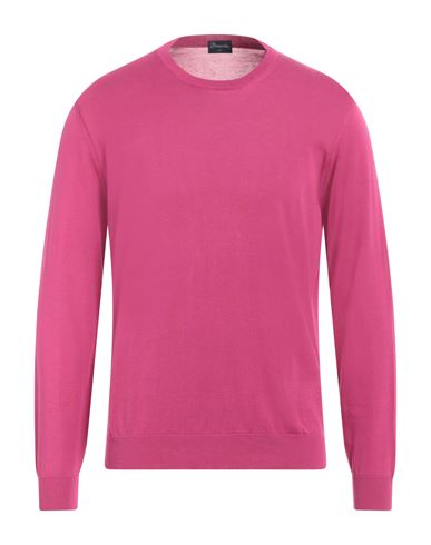 Drumohr Man Sweater Magenta Size 44 Cotton In Magenta