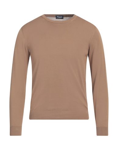 Drumohr Man Sweater Camel Size 36 Cotton In Beige