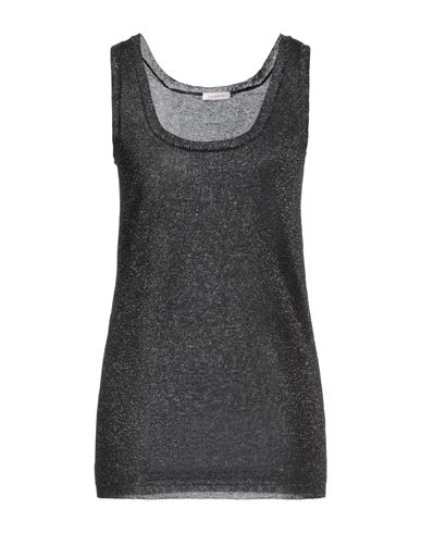 Rossopuro Woman Top Black Size S Viscose, Polyester, Metallic Fiber In Black