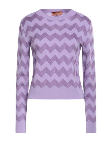 Missoni Woman Sweater Lilac Size 8 Wool, Viscose, Polyamide In Purple